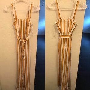 TopShop Petite Vertical Stripe Jumpsuit